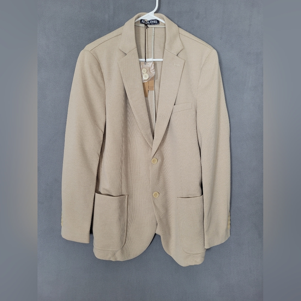 PJ PAUL JONES Mens Casual Knit Blazer Suit Jackets Two Button Lightweight Medium